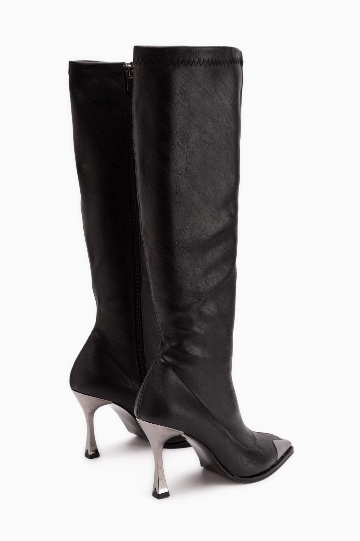 Gretta Schwarze Absatz-Stretch-Stiefel