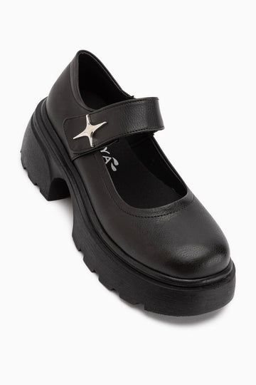 Deena Schwarze Plattformsohle Damen Mary Jane Schuhe
