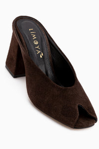 Sussie Genuine Leather Brown Suede Women’s Heeled Shoes