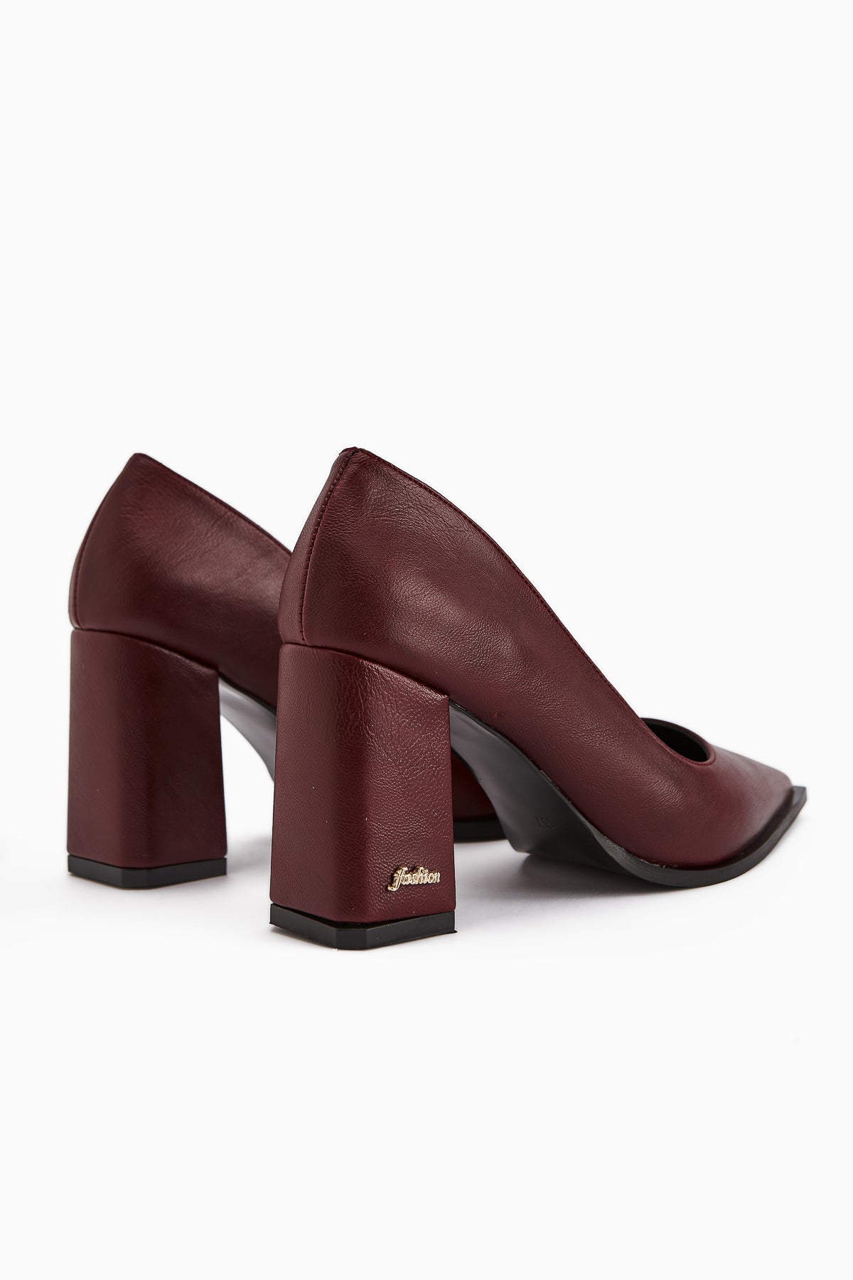 Lucy Burgundy Chunky Heel Women's Stiletto