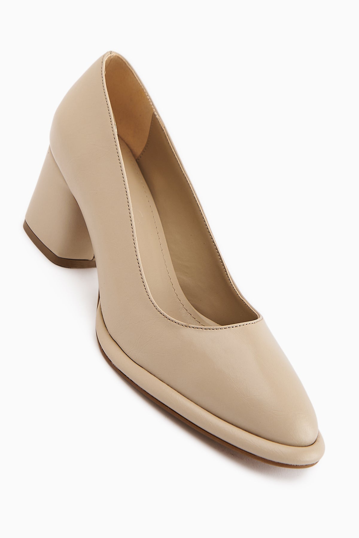 Saina Beige Platform Heeled Women's Shoe