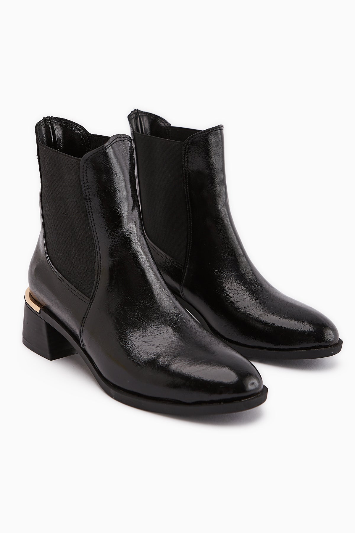 Verna Black Elasticated Women's Heeled Boot