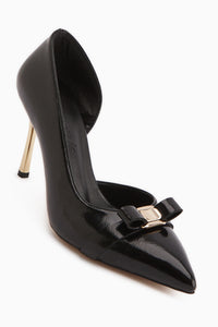 Henny Schwarz Schleifen Detail Damen Absatzschuhe