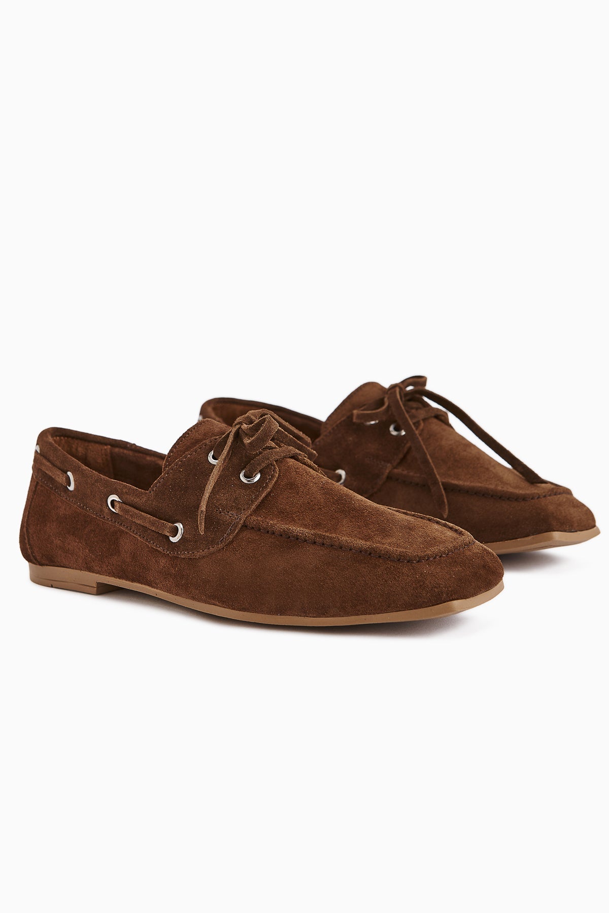 Arian Genuine Coffee Suede Leather Lace-Up Moccasin Daily Loafer