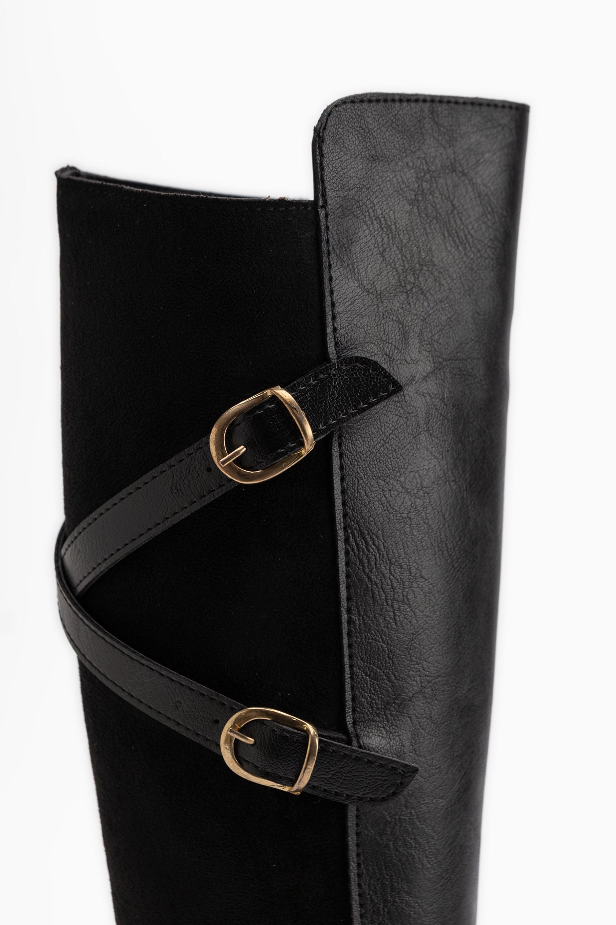 Hilda Schwarze Wildleder Gürtels Damen Stiefel