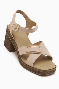 Gisella Beige Absatz Damen Sandale