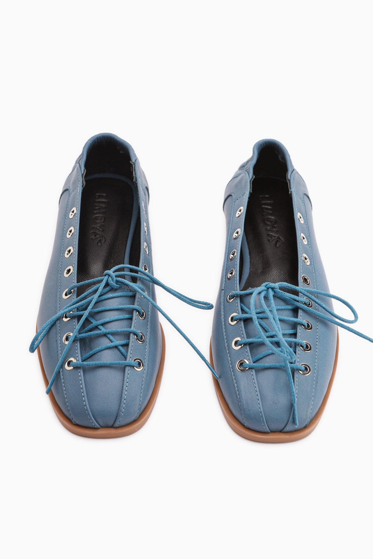 Romy Echtes Leder Blau Schnür Ballerinas
