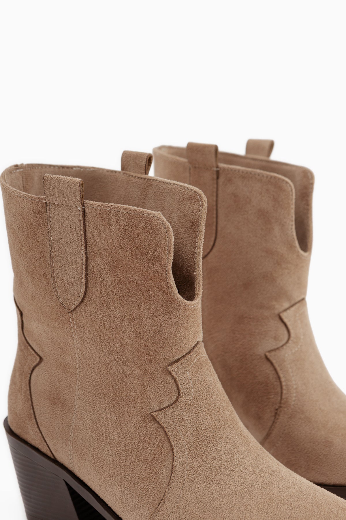 Erica Beige Wildleder Absatz Western Damen Stiefel