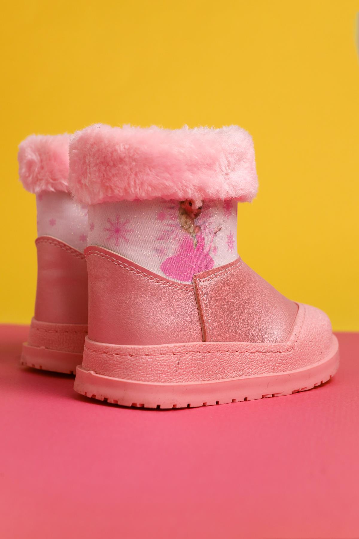 Elea Powder Cartoon Character Printed Furry Baby Boots