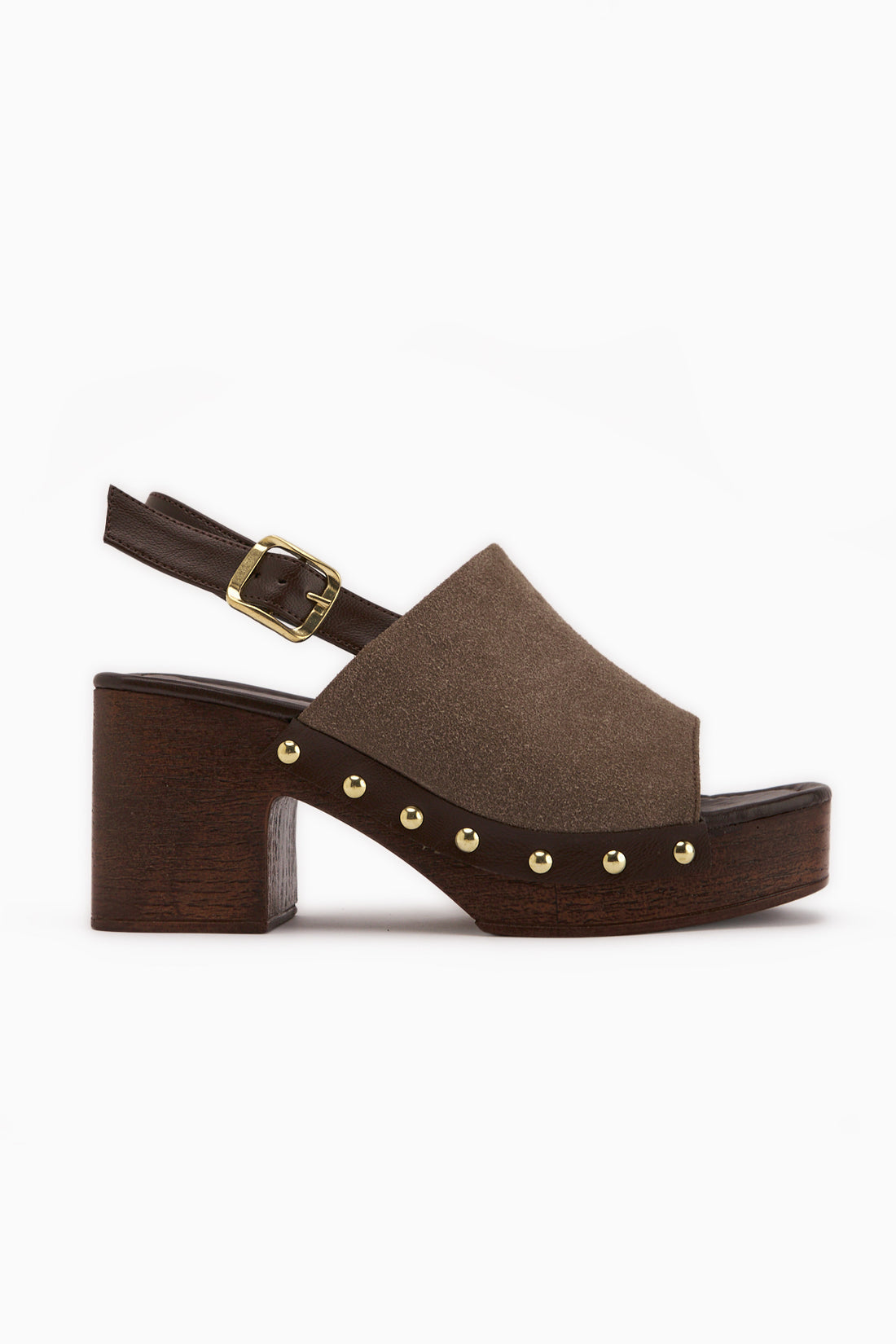 Cindy Braun Wildleder Plattform Absatz Damen Sandale