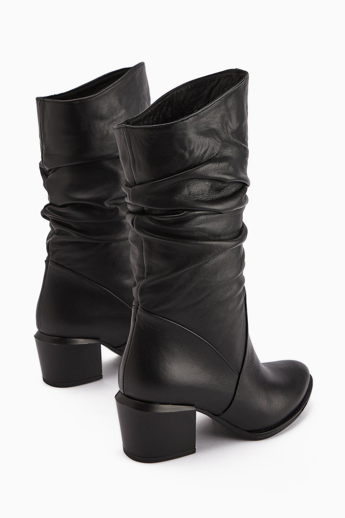 Narges Genuine Leather Black High Heel Women's Boot