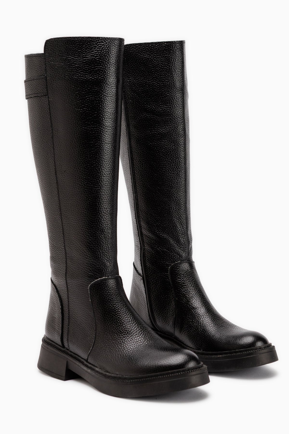 June Genuine Leather Black Women’s Boots