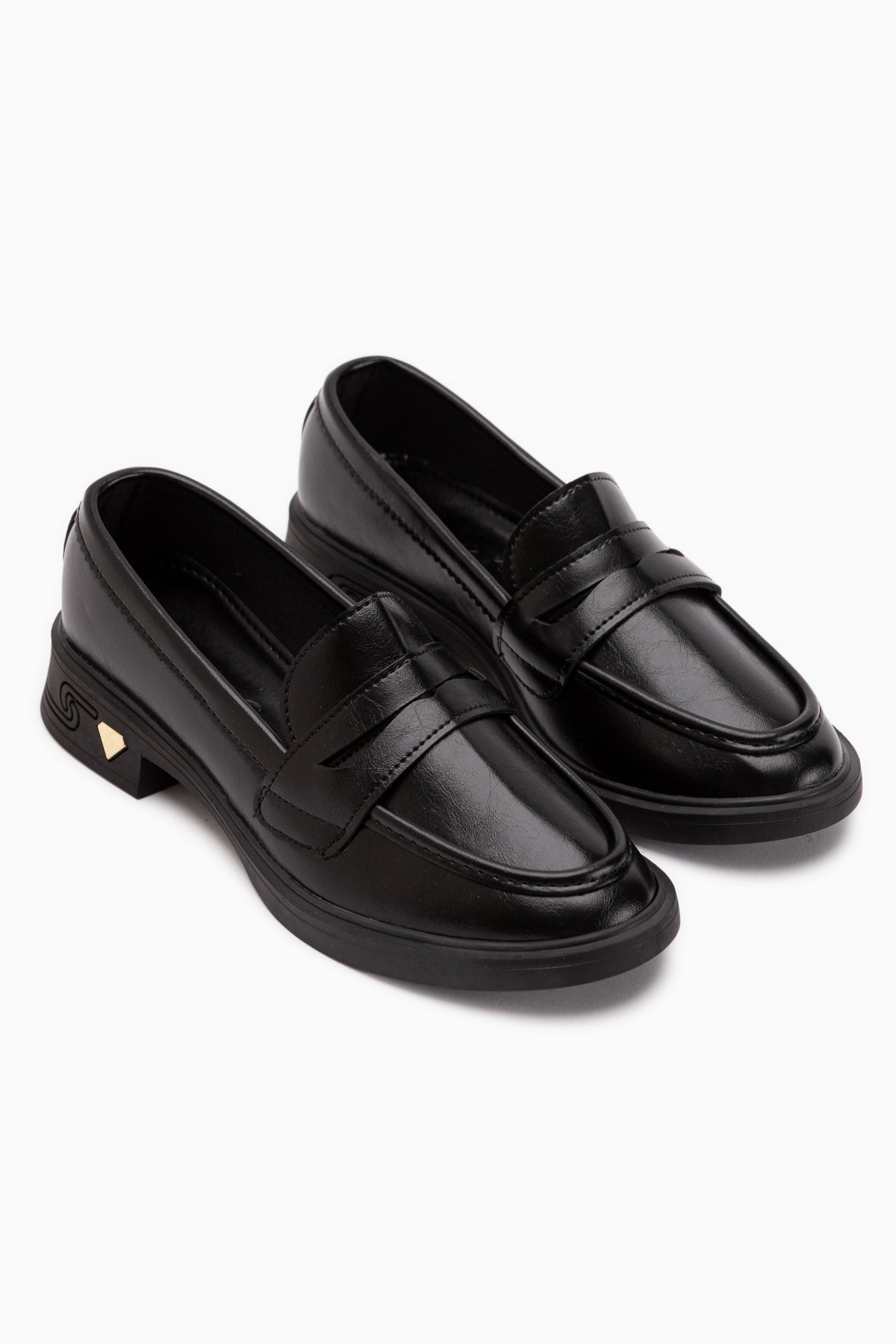 Ervina Schwarz Damen Loafer Alltagsschuhe