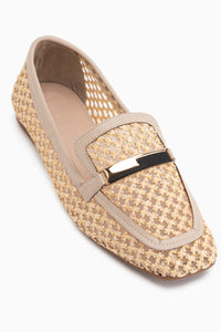 Nika Beige Woven Women’s Ballet Flats