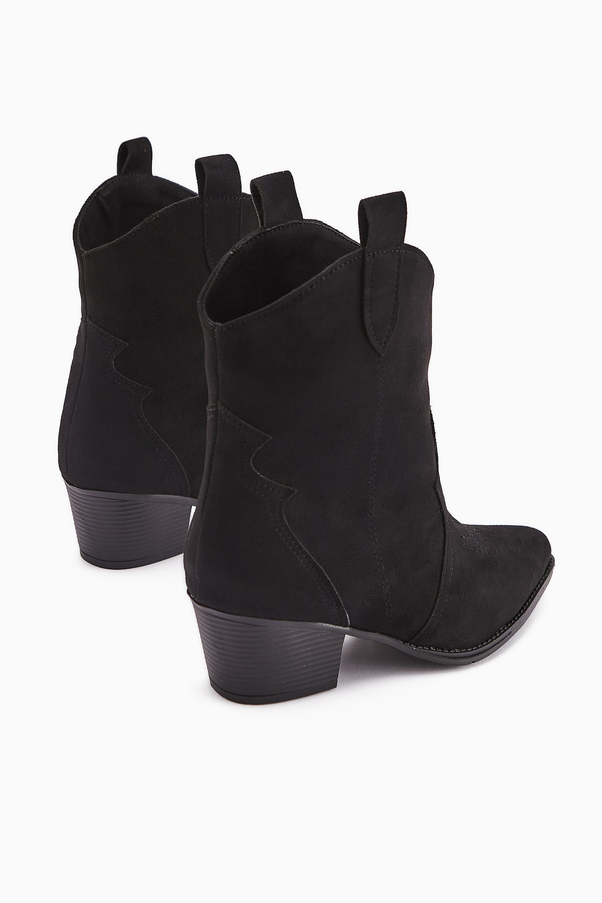 Joo Black Suede Pointed Embroidered Western Boot