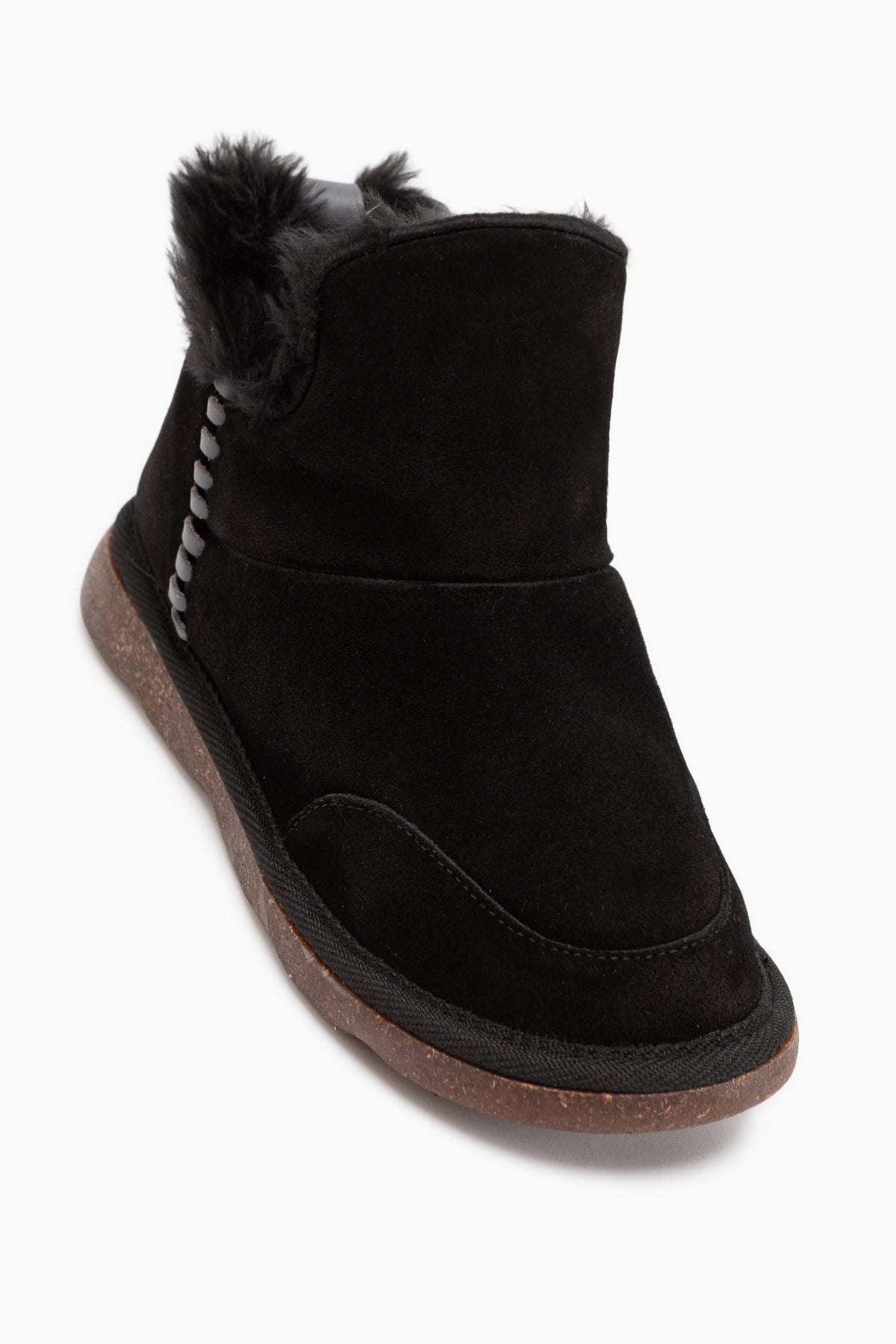 Lorrie Genuine Leather Black Suede Fur Women’s Short Boots