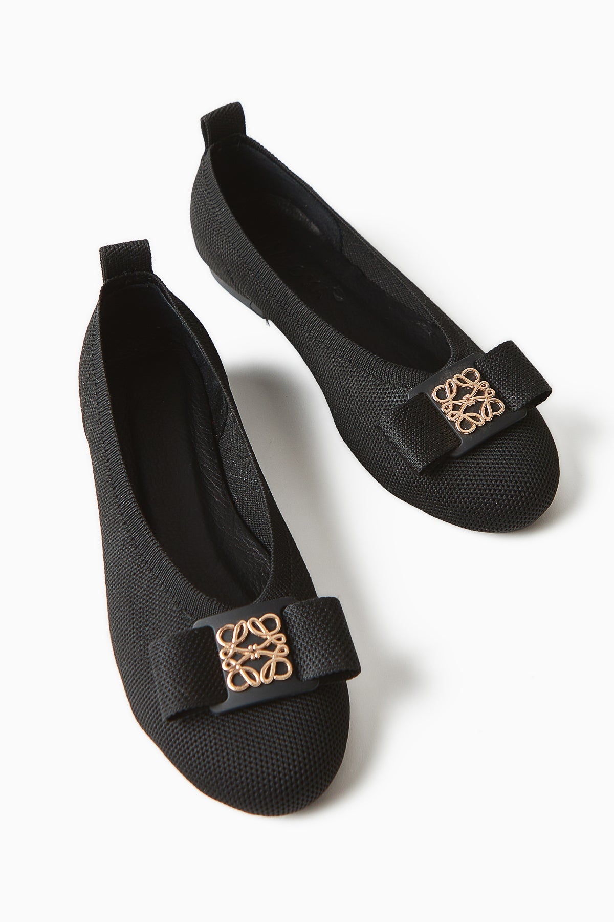 Bloop Schwarze Schleife Damen Ballett Flache Bequeme Tägliche Schuhe