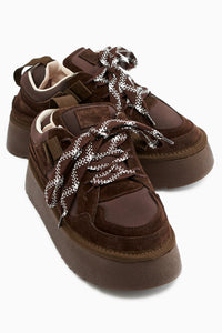 Rita Braun Wildleder Dicke Sohle Alltag Damen Sneaker