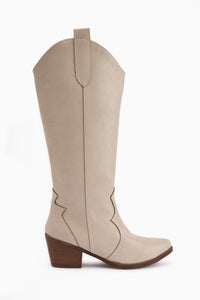 Lhena Beige Western Stiefel