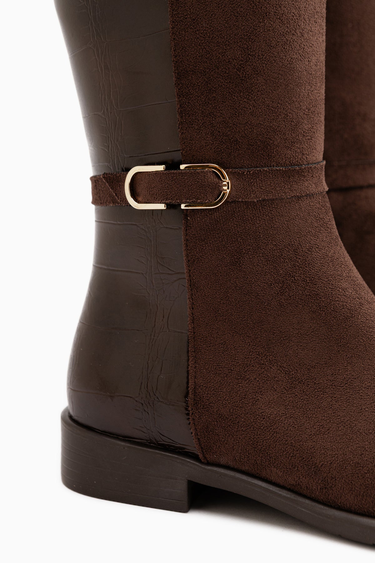 Essie Braune Wildleder Schnalle Damen Stiefel