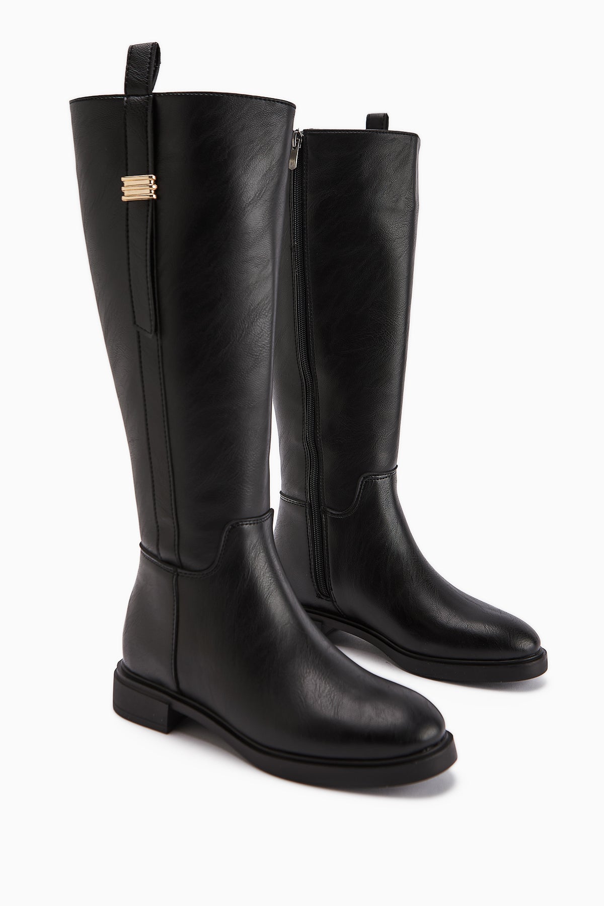 Kaisa Women's Black Buckled Boots