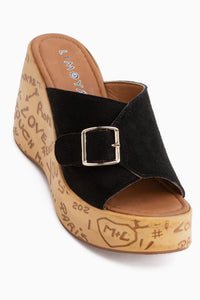 Kristin Black Wedge Women’s Slippers