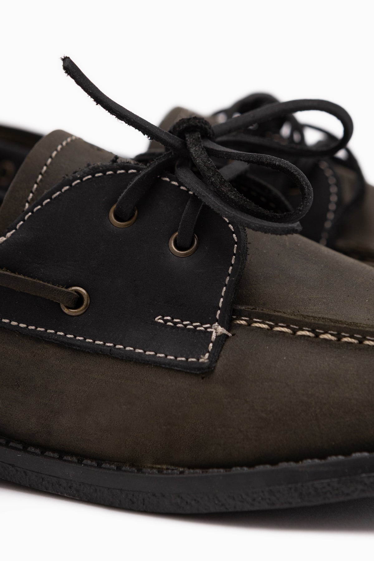 Janica Echtes Leder Khaki Schnür Damen Mokassinschuhe