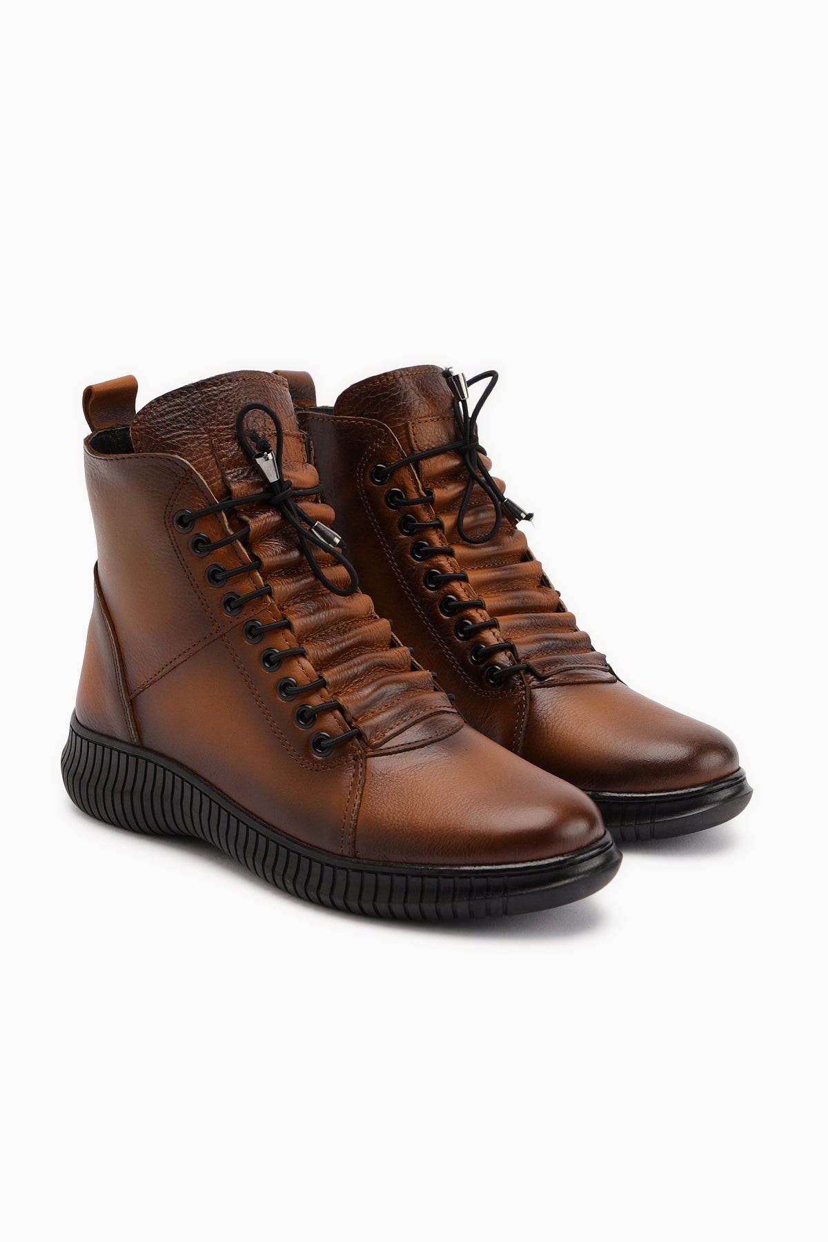 Jina – Cognac [Echtleder] Stiefelette mit Schnürung (Damen)