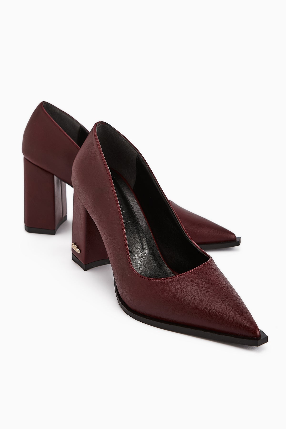 Lucy Burgundy Chunky Heel Women's Stiletto