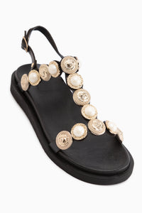 Bertha Black Buckled Women’s Sandal