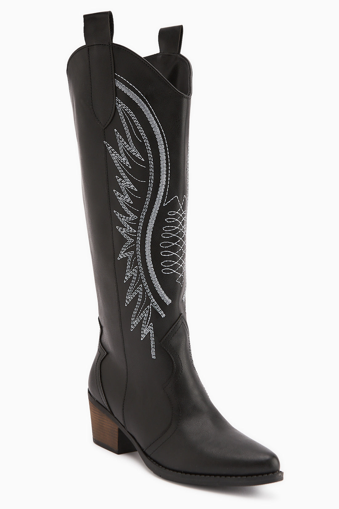 Hero Schwarze Bestickte Cowboy Stiefel