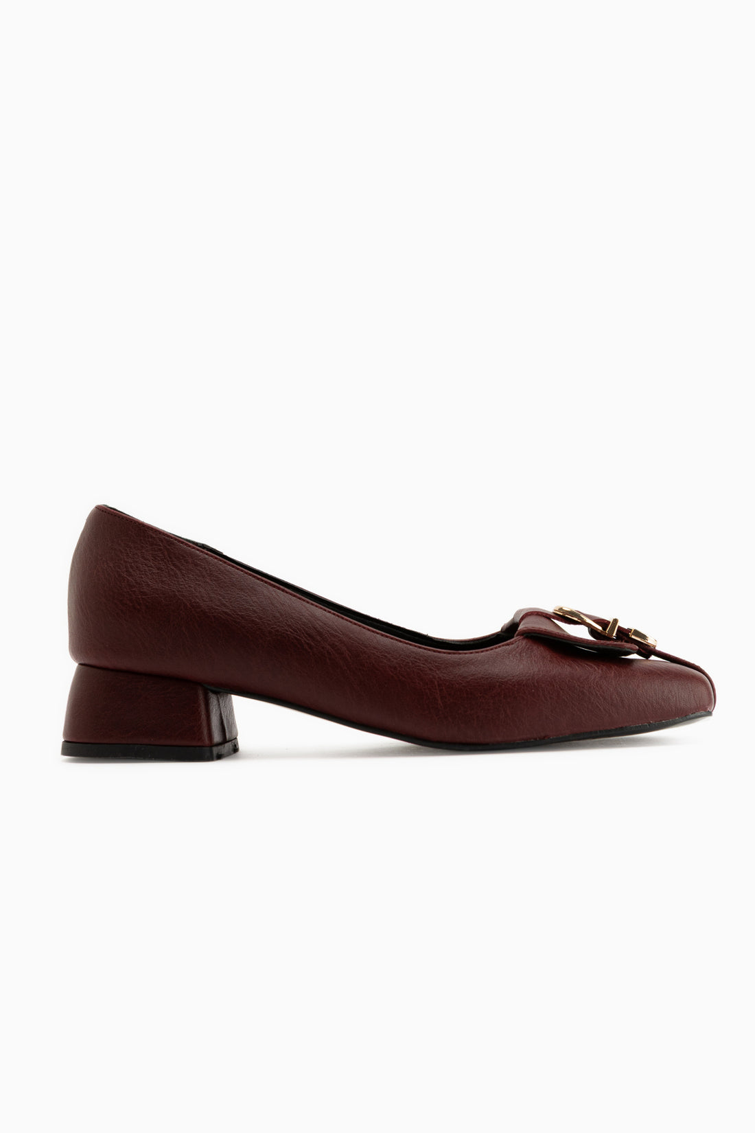 Jerry Echtes Leder Bordeaux Kurze Absatz Damen Schuhe