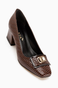 Keira Braun Schnalle Detail Damen Absatzschuhe