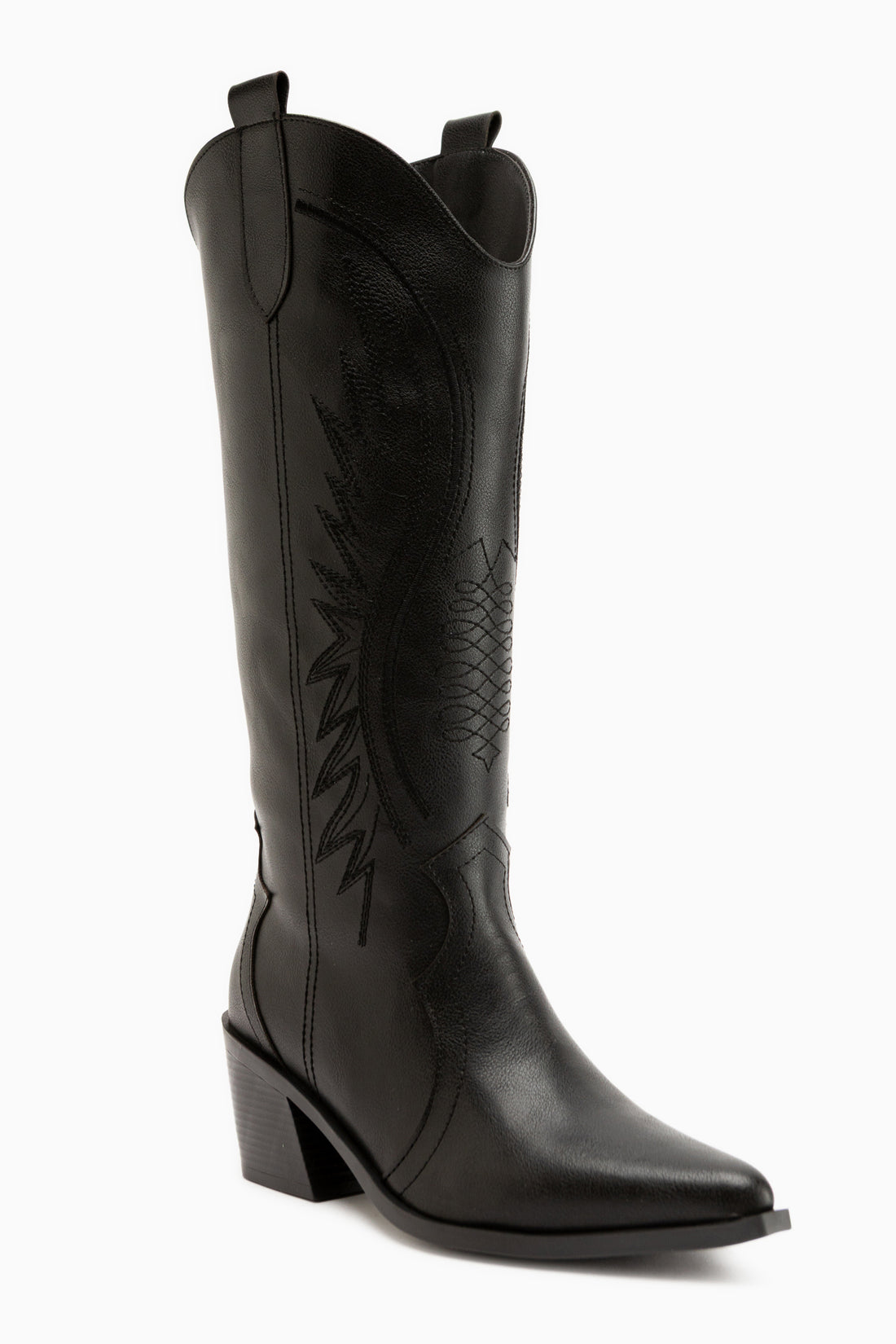 Hero Schwarze Bestickte Cowboy Stiefel