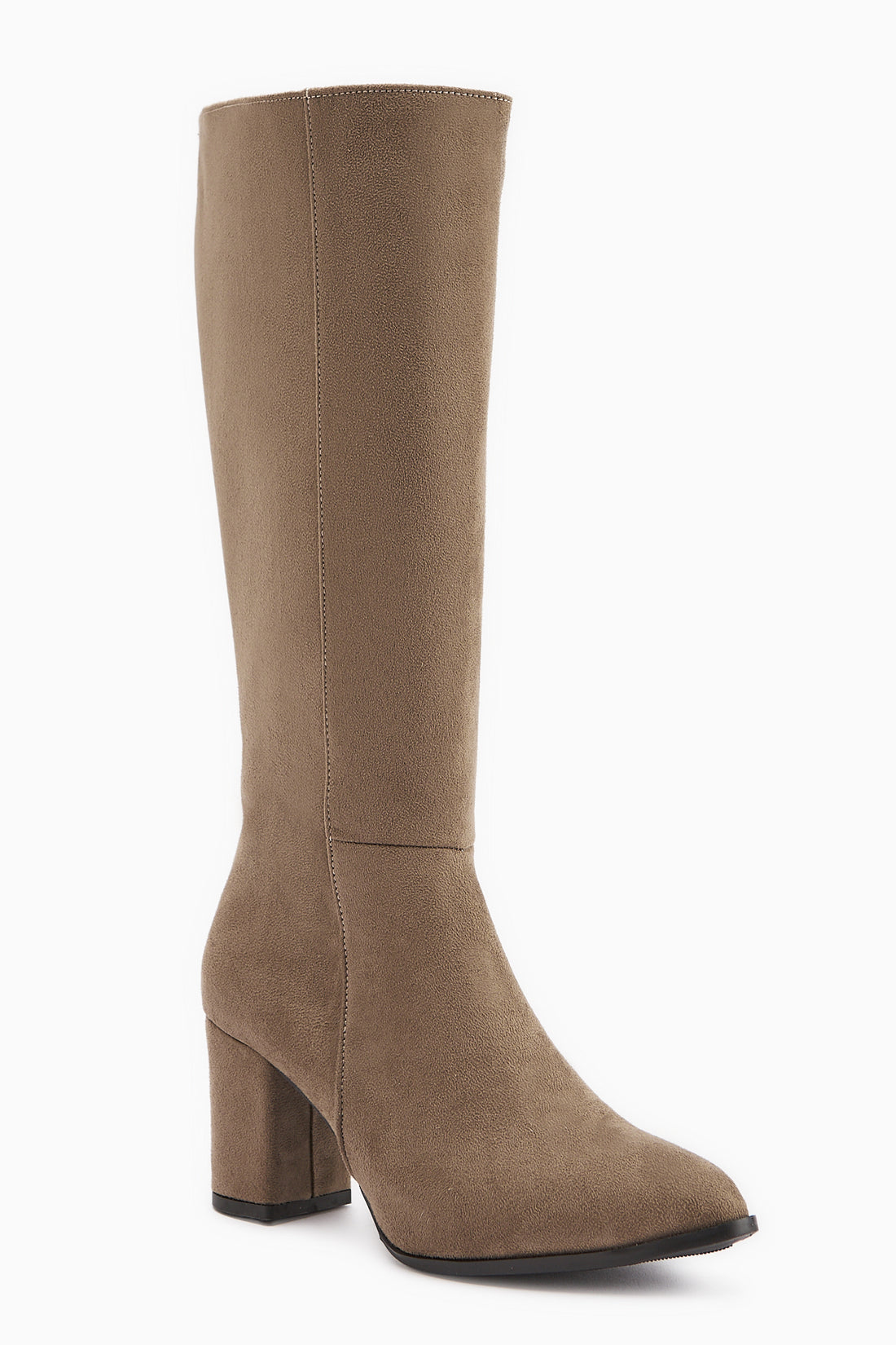 Tatum Beige Wildleder Spitzzehen Mittel Hohe Stiefel