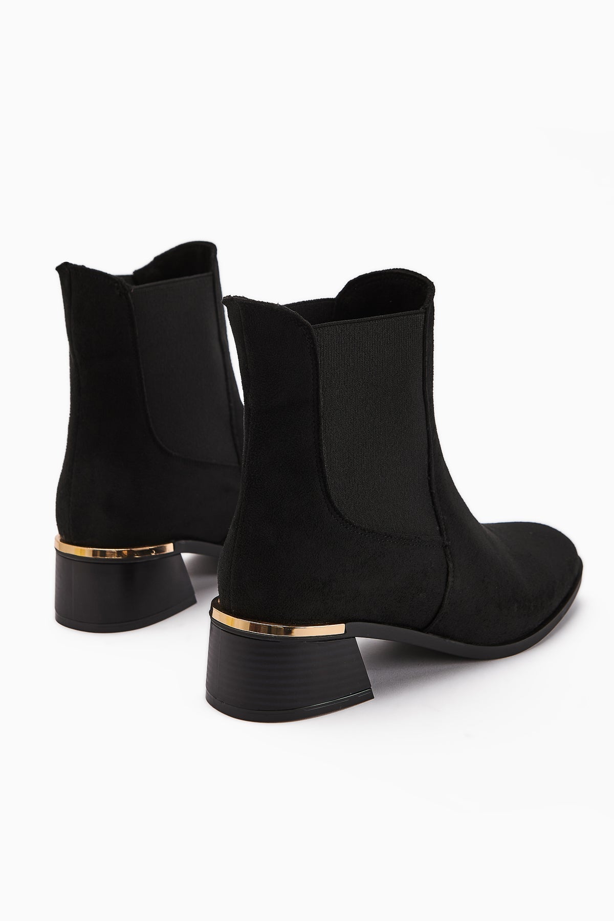 Verna Black Suede Elasticated Women's Heeled Boot