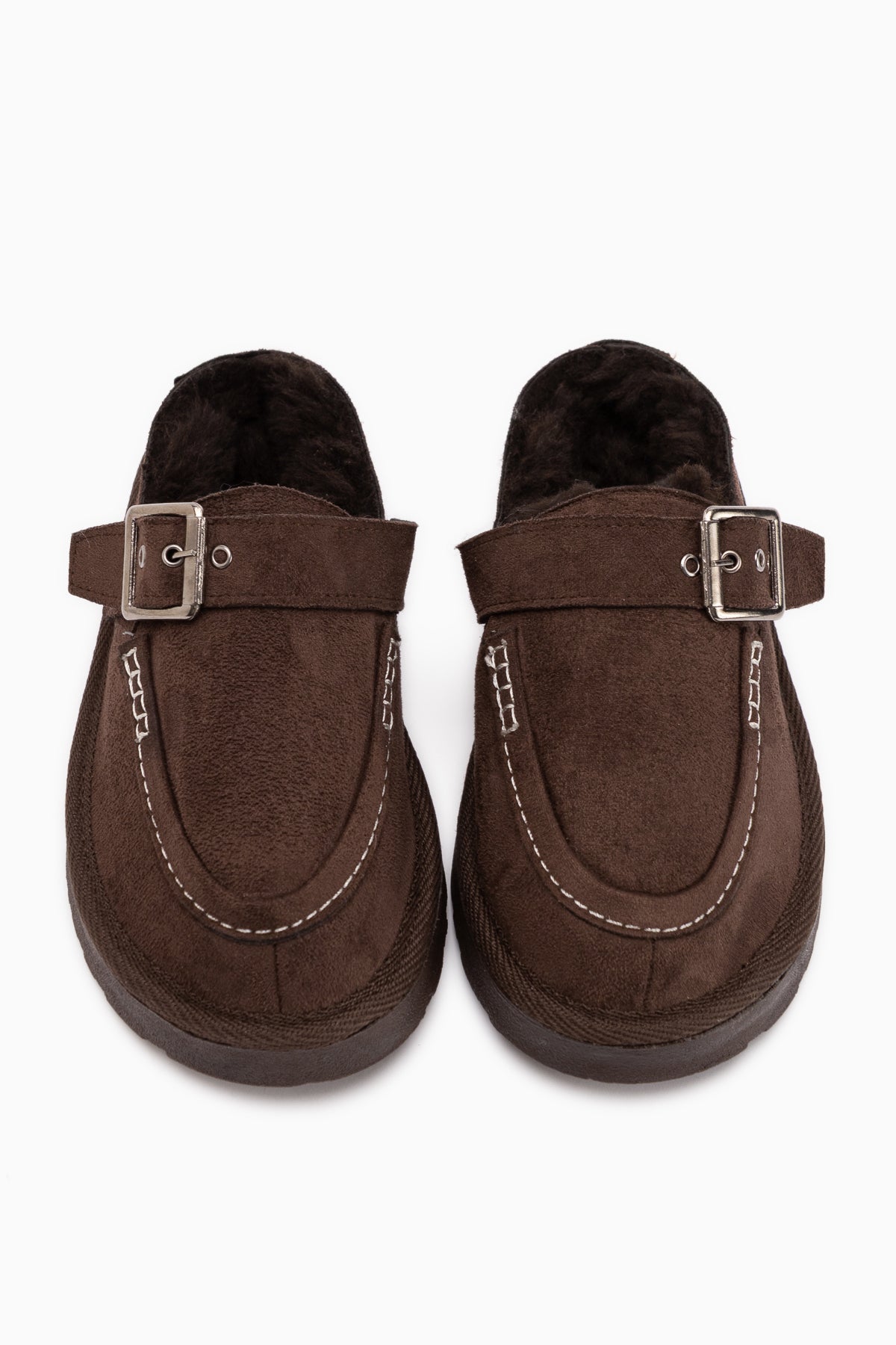 Cathy Brown Suede Fur Women’s Slippers