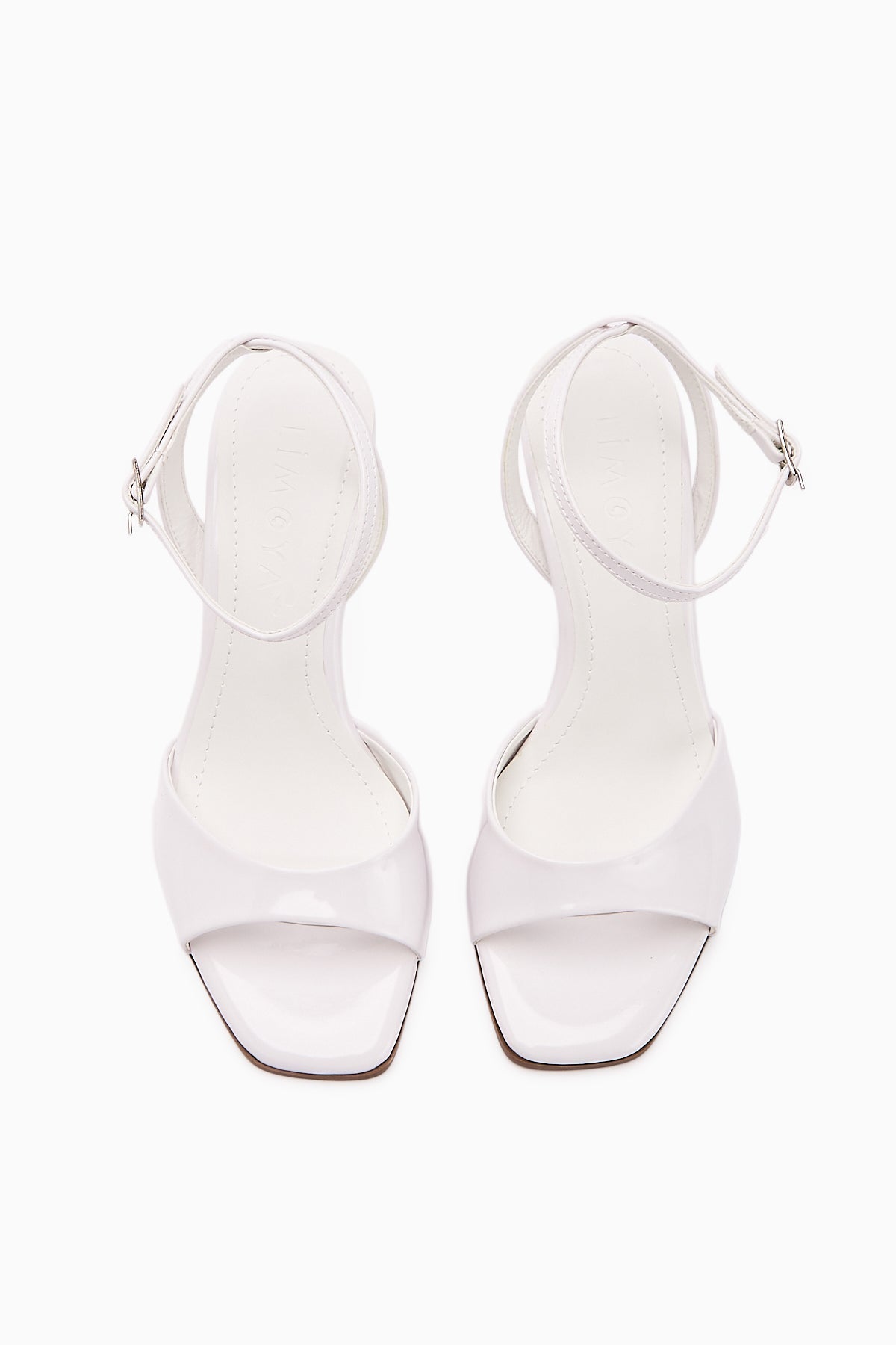 Nova Women's White Patent Leather Ankle-Strap Stiletto Shoes