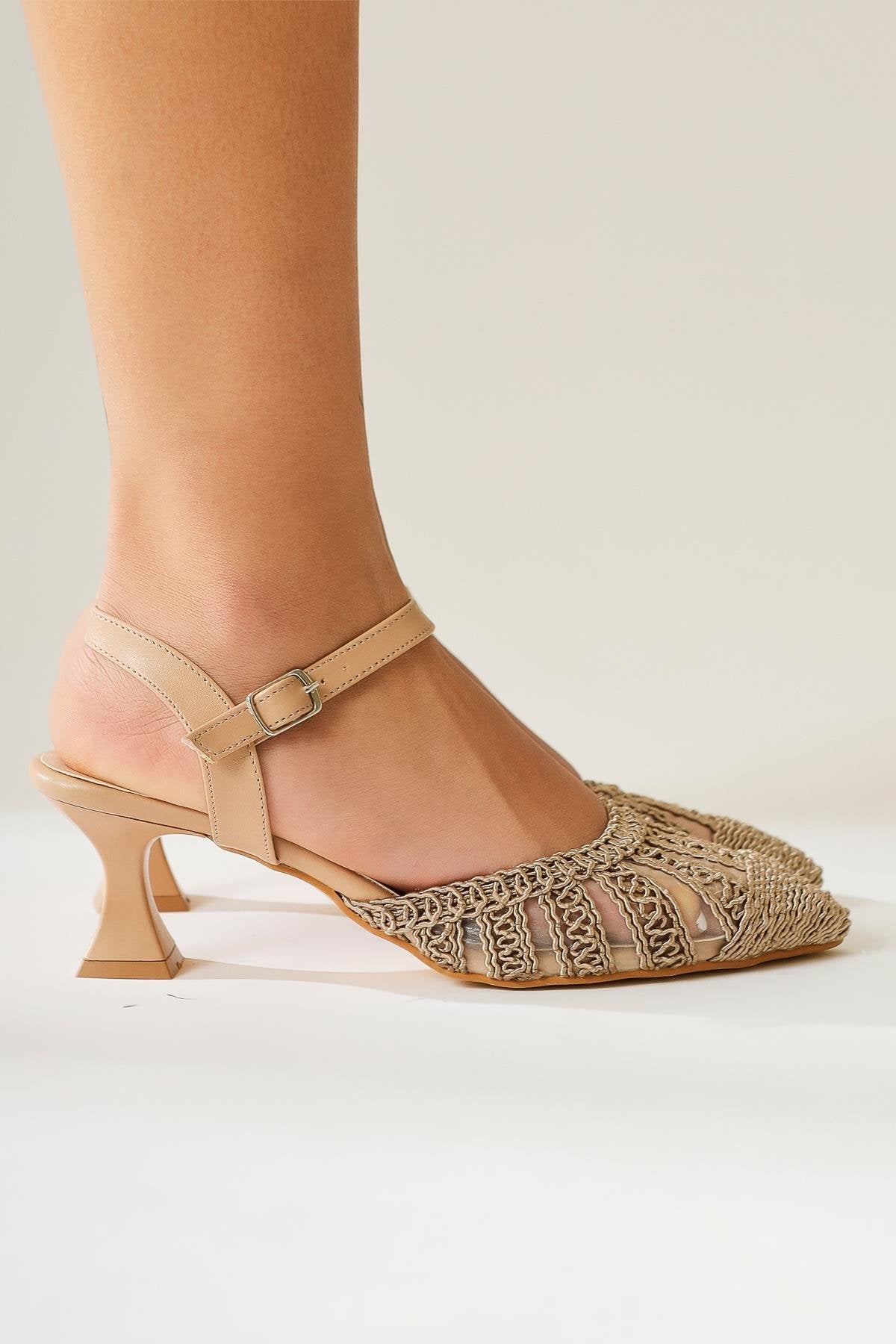 Richelle Nud Knitted Low Heel Sandals