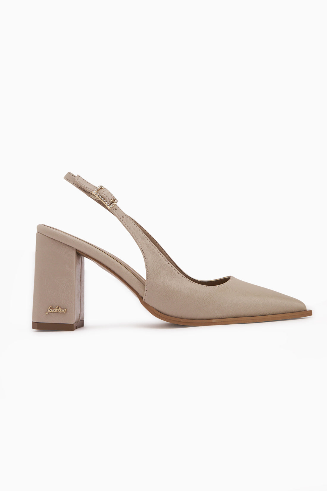 Essi Beige Geschlossene Zehen Chunky Absatz Damen Schuhe