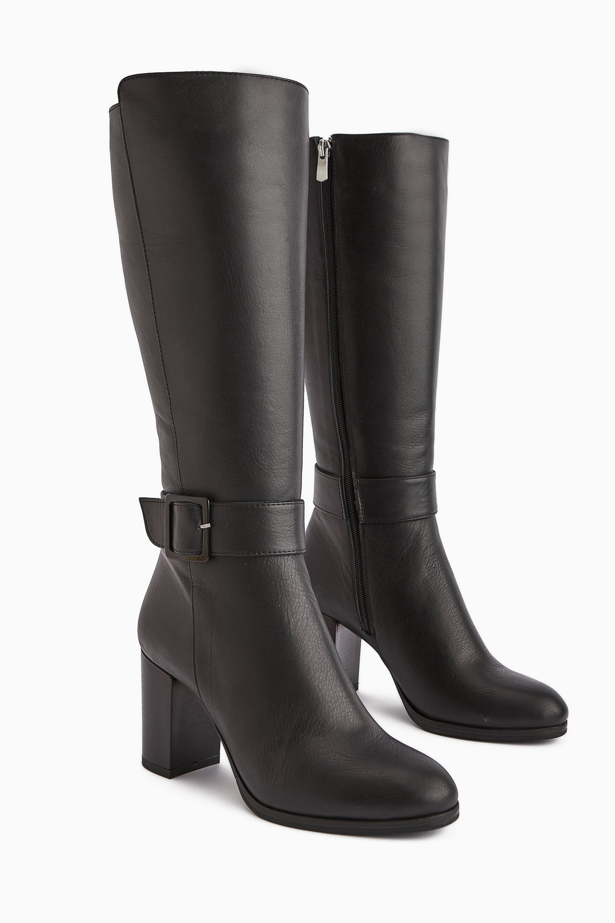 Jeen Genuine Leather Black High-Heel Women's Boot