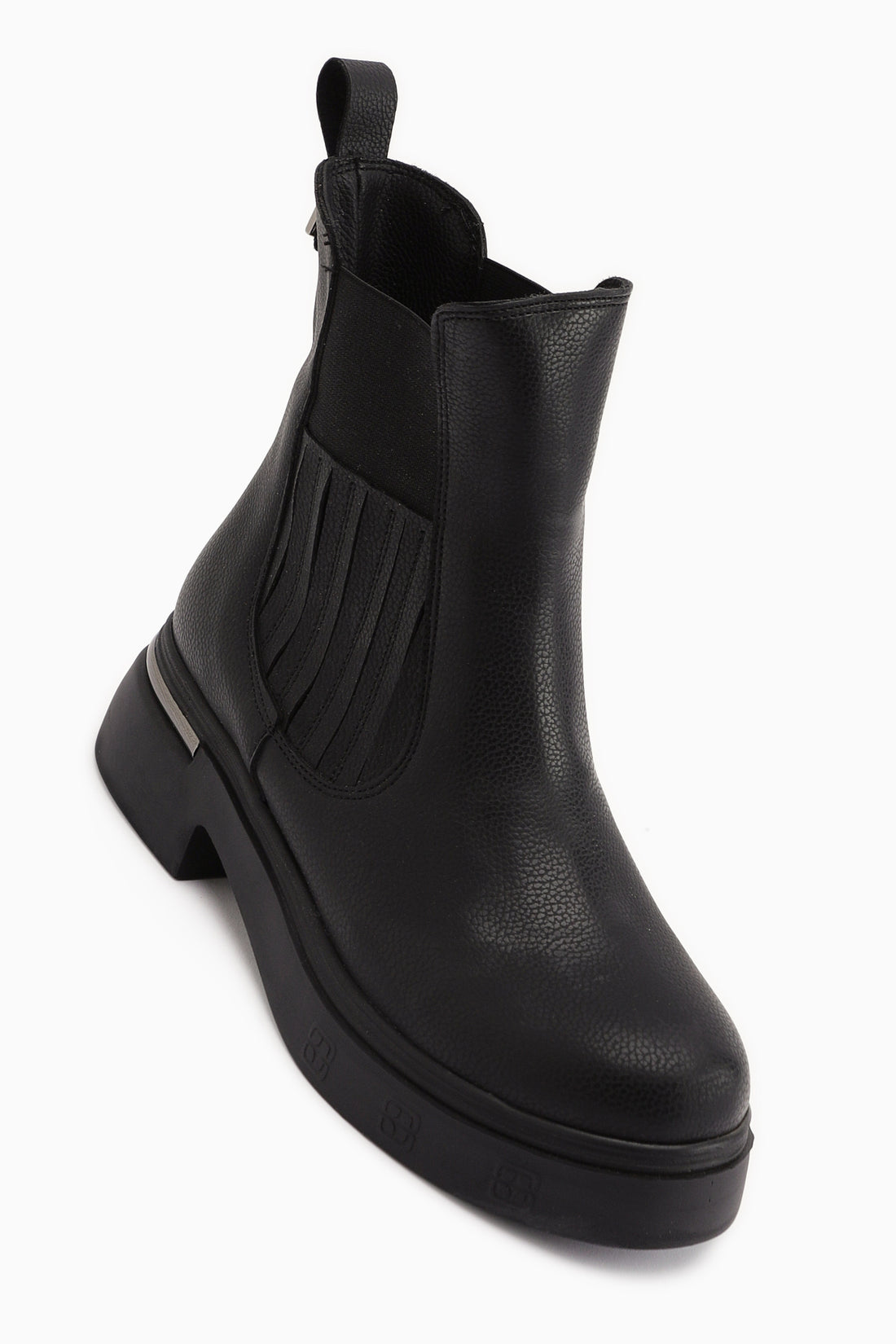 Pava Schwarze Absatz Detail Damen Stiefel