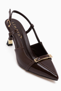 Renita Braun Schnalle Damen Absatzschuhe