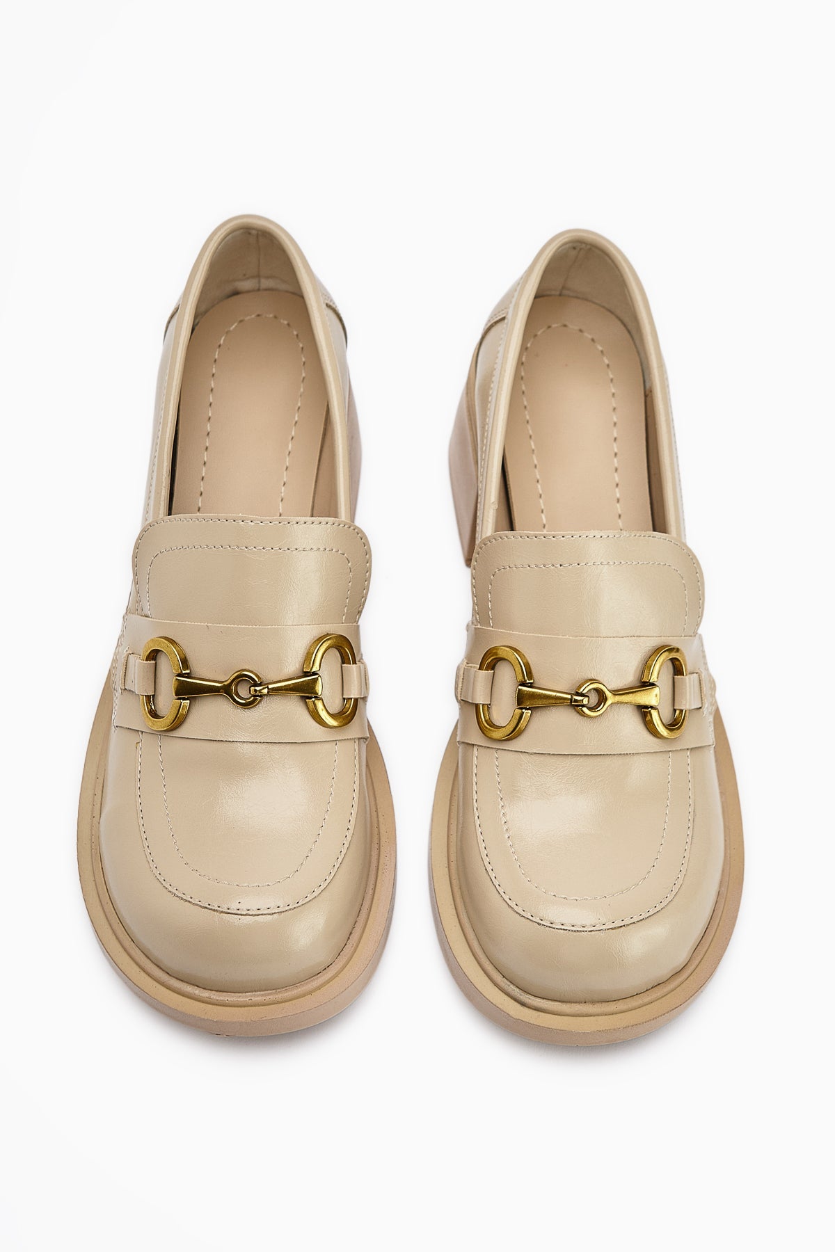 Berita Damen Chunky Heel Schuh in Beige