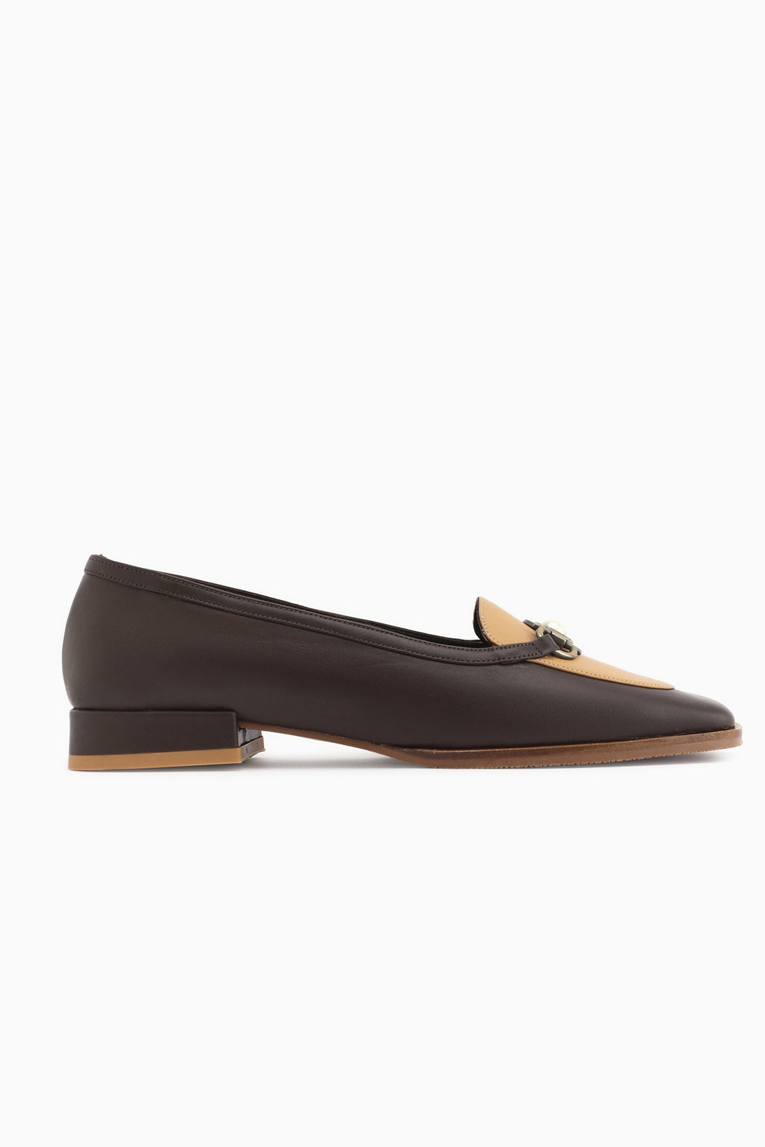 Echtes Leder Sanie Braun Schnalle Damen Ballerinas