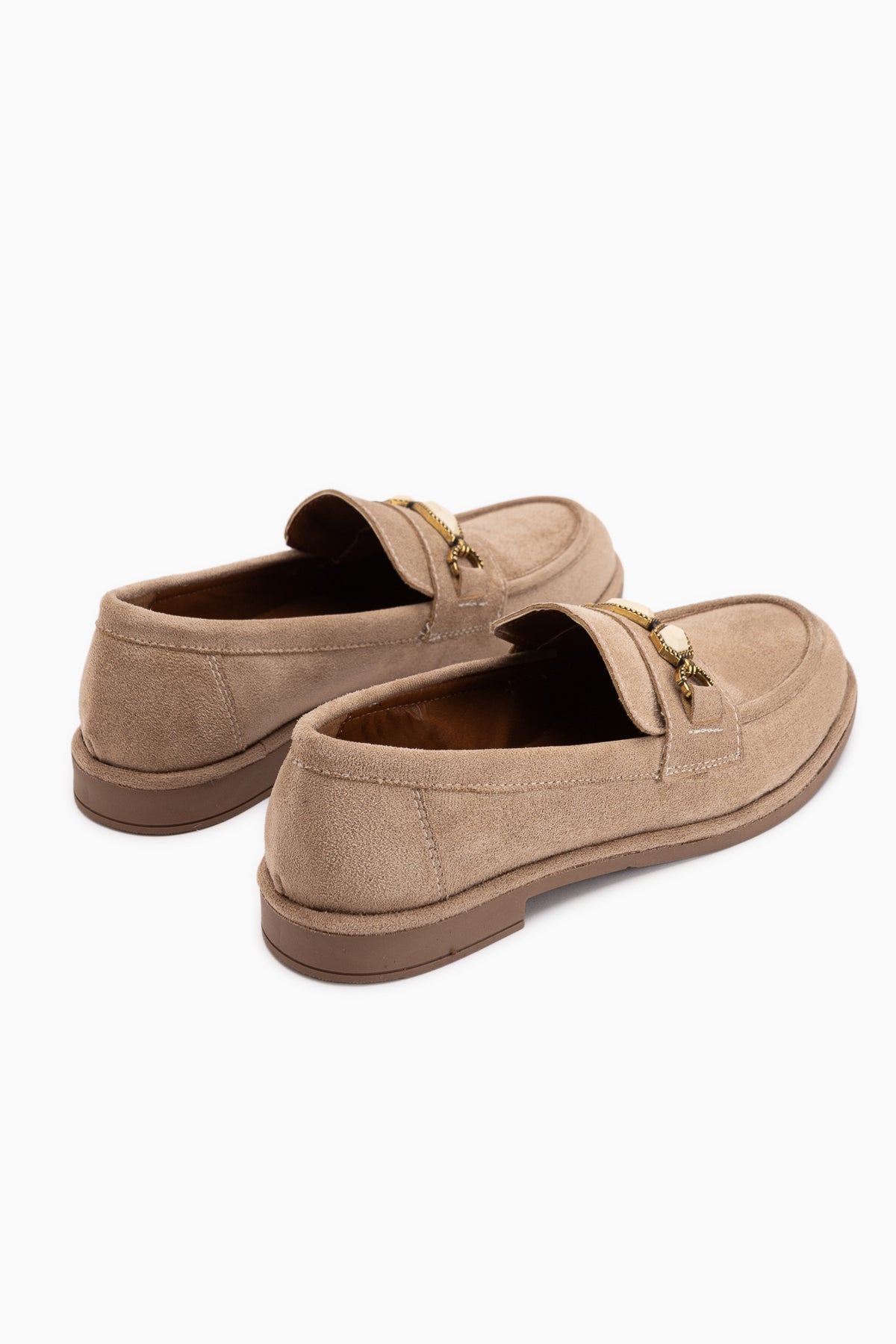 Callie Beige Suede Stone Women’s Loafer Shoes