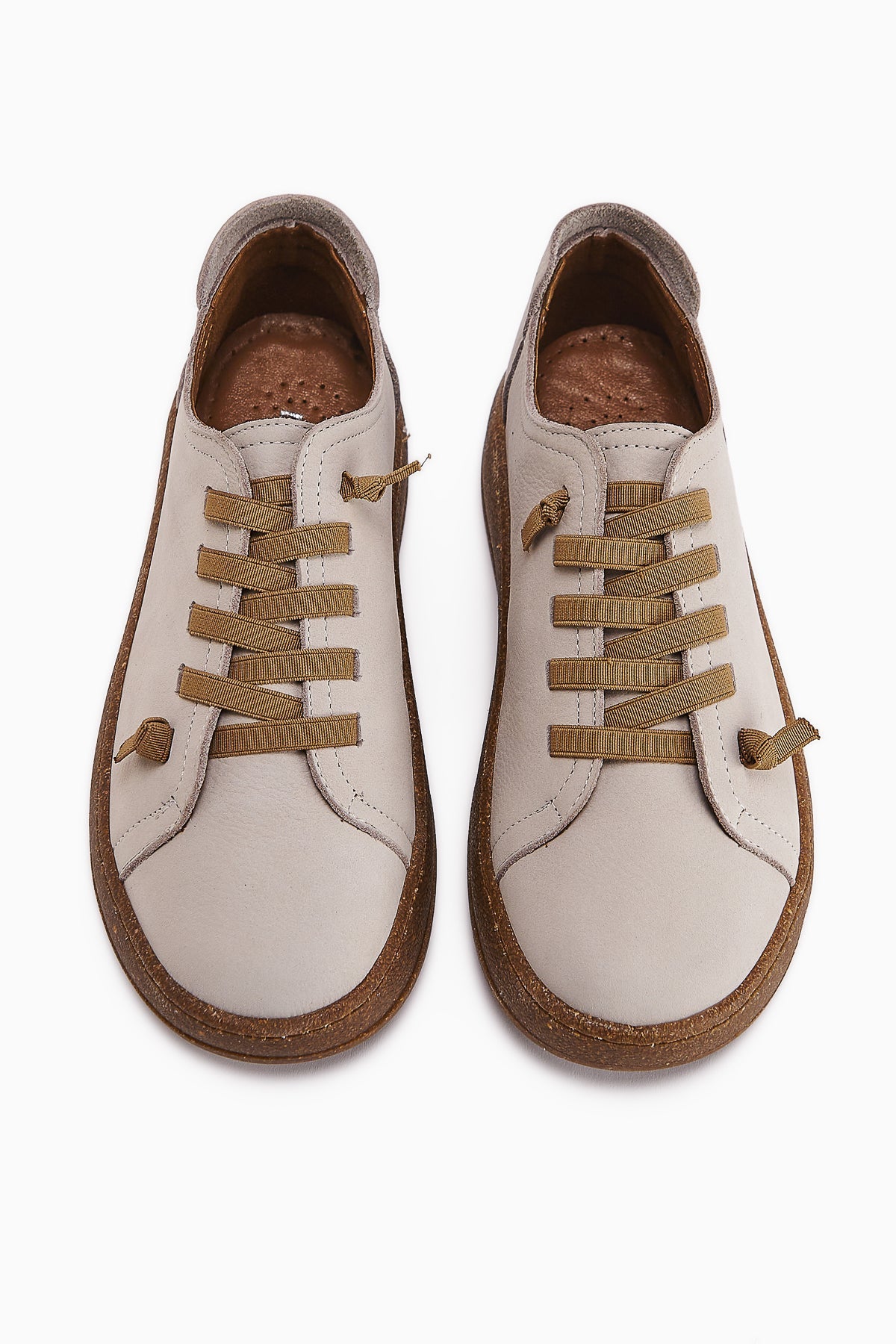 Judi Genuine Leather Gray Comfort Sole Women's Sneakers