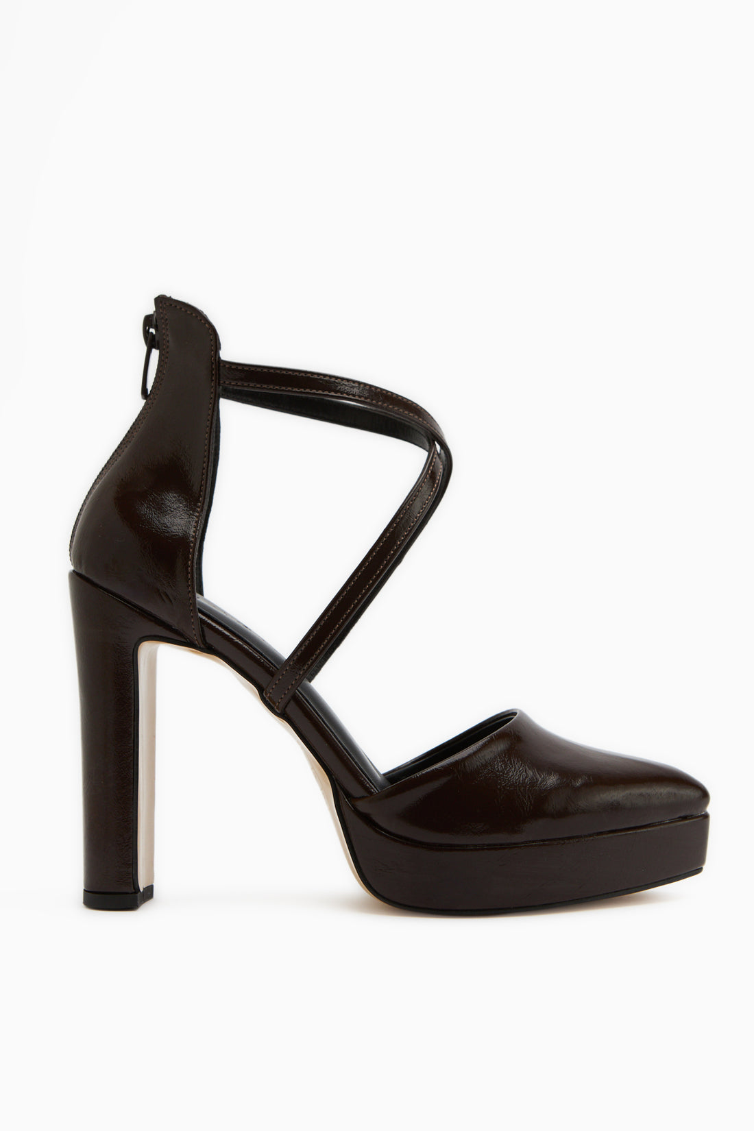 Naomi Brown Belted Platform Heeled Women’s Shoes