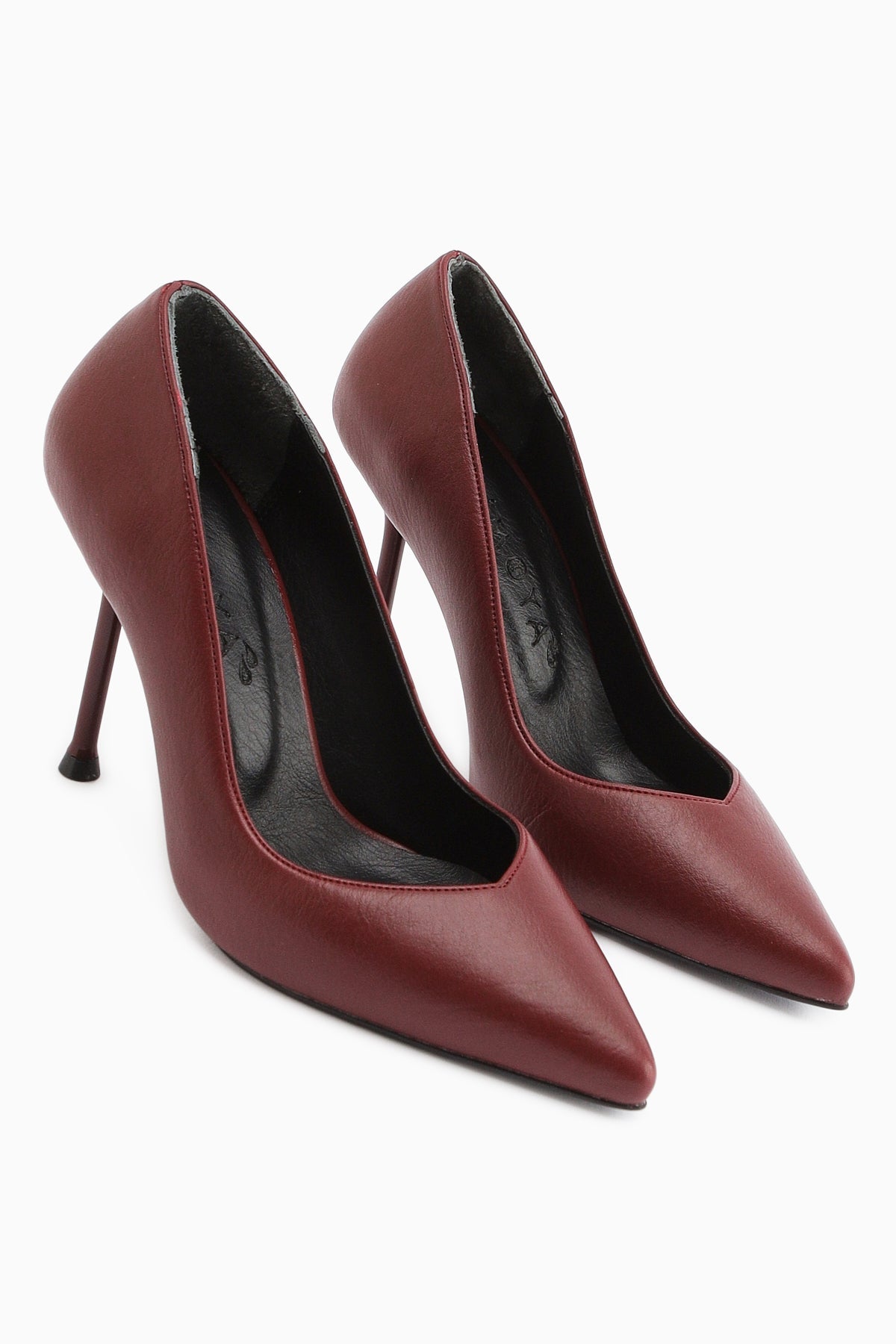 Arya Genuine Leather Burgundy Stiletto Women's Heels