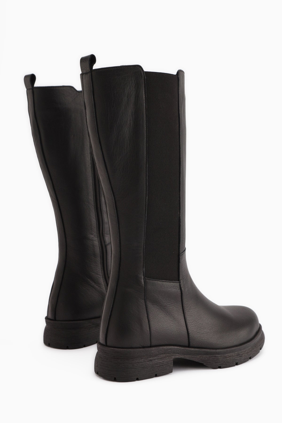 Rubi Genuine Leather Black Elasticated Boots